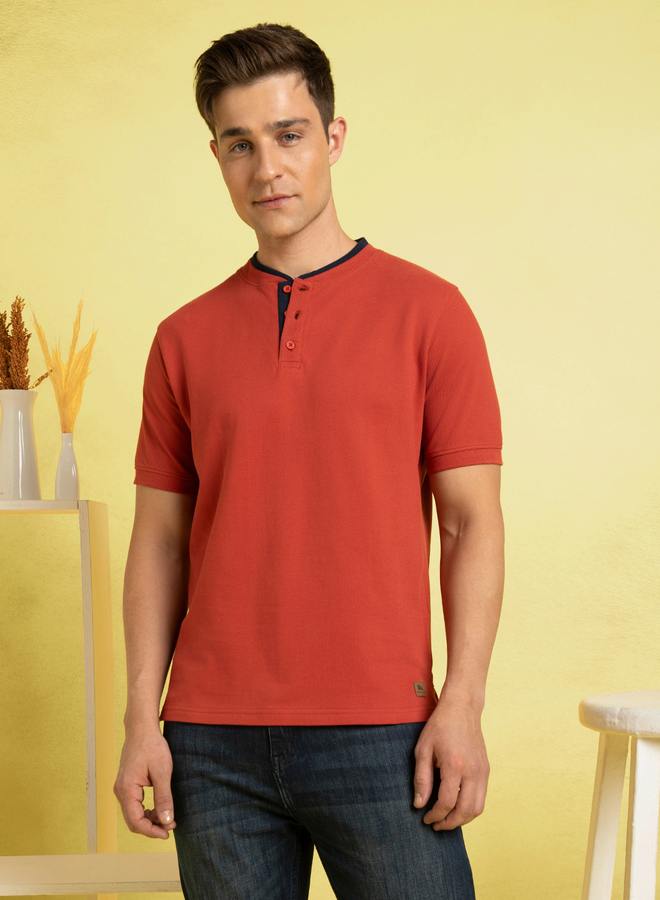 Dennis Lingo Men's Chilly Oil Pique Solid Pattern Regular Fit T-Shirt  - Image 2