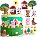 XLENGO 20 PCS Farm Animal Cake Topper Cow Donkey Pig Chicken Cake Decoration for Baby Shower Farm Birthday Party Decorations Supplies - Image 3