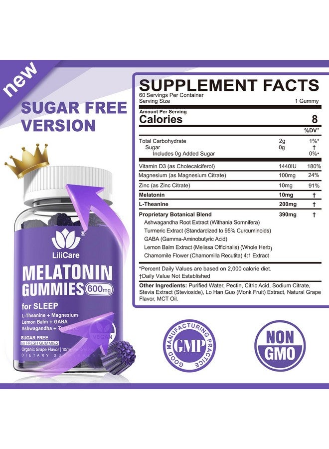 EnvyDeal Melatonin Gummies 10mg 20mg for Adults, Extra Strength with L-Theanine, Ashwagandha, Magnesium, Turmeric, GABA, Lemon Balm and Chamomile for Supports Health Circadian Rhythm, Vegan Grape Flavor - Image 2