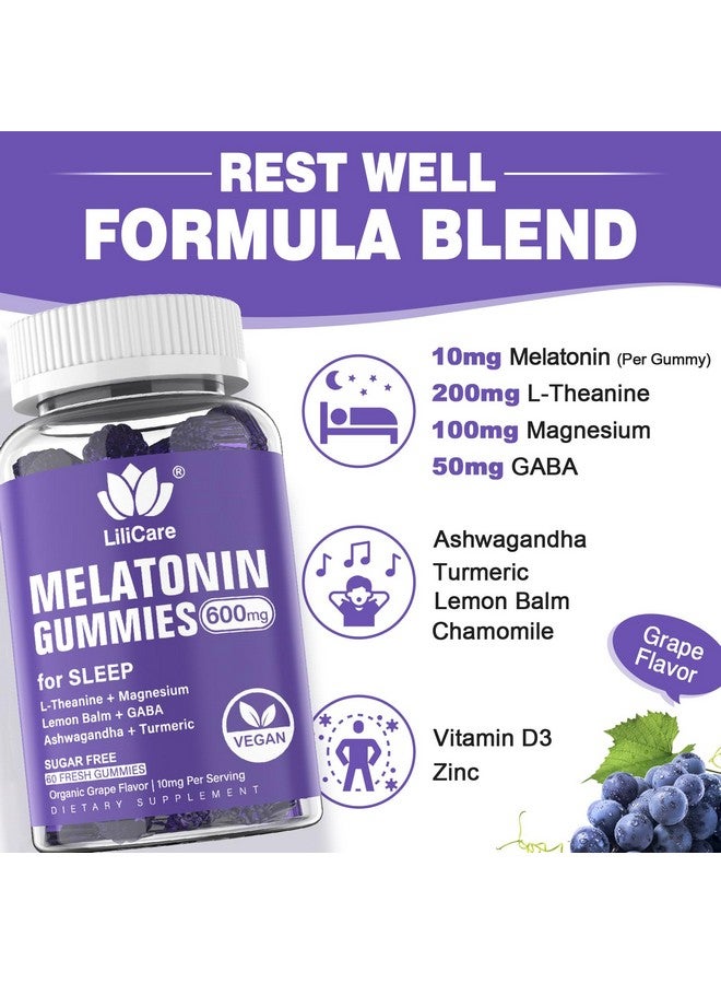 EnvyDeal Melatonin Gummies 10mg 20mg for Adults, Extra Strength with L-Theanine, Ashwagandha, Magnesium, Turmeric, GABA, Lemon Balm and Chamomile for Supports Health Circadian Rhythm, Vegan Grape Flavor - Image 4