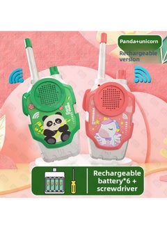 Generic Children's Chopsticks Machine Parent-child Wireless Pager A Pair Of Baby Outdoor Toys Small Telephone Boy Puzzle-Color:Rechargeable Version [upgraded Version 600 M] Panda + Unicorn + Anti-lost Rope  - Image 1