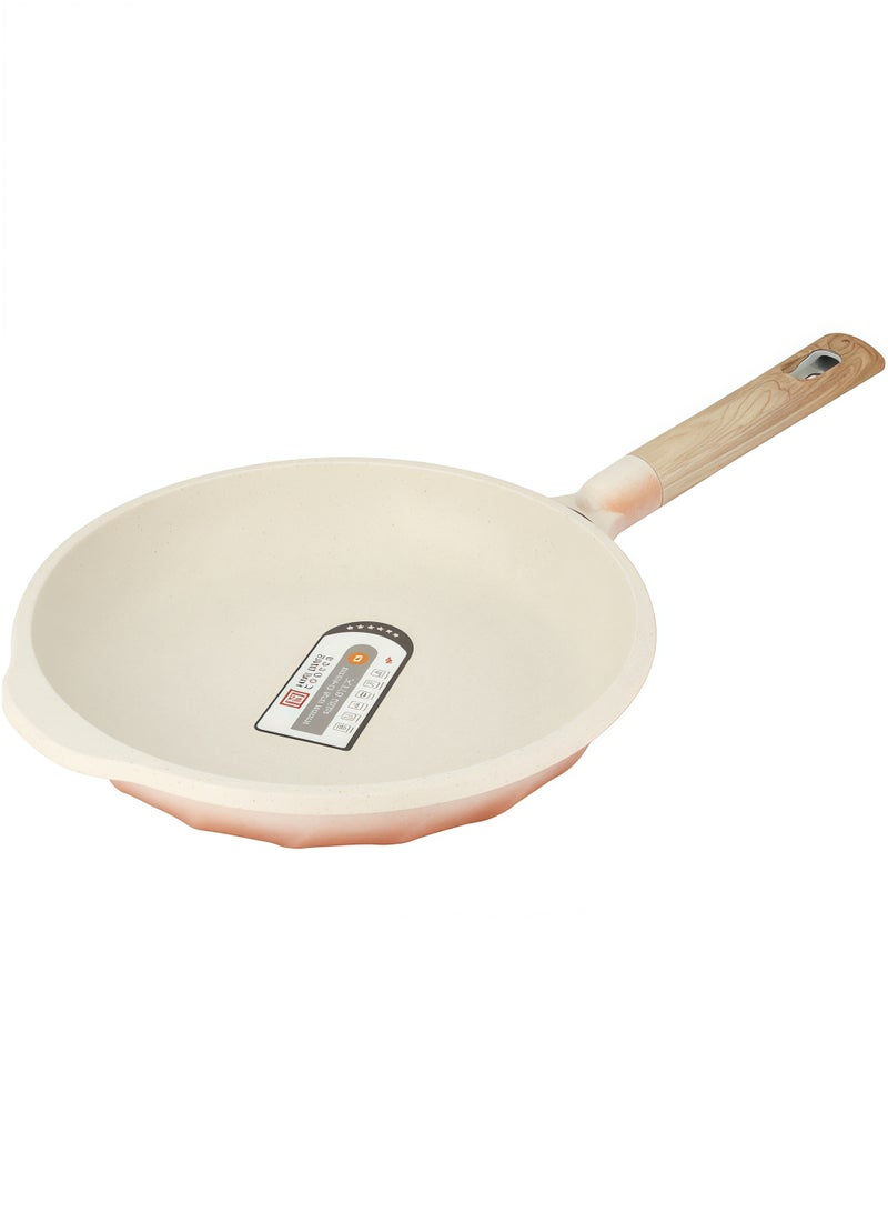MGC Frying Pan 30CM Aluminium Non-Stick Fry Pan with Glass Lid – Deep Saute Pan for Gas Hob Cooking, Durable Granite Coating, Ergonomic Cool-Touch Handle, Ideal for Frying, Sautéing & Stir-Frying – Orange 30cm - Image 2