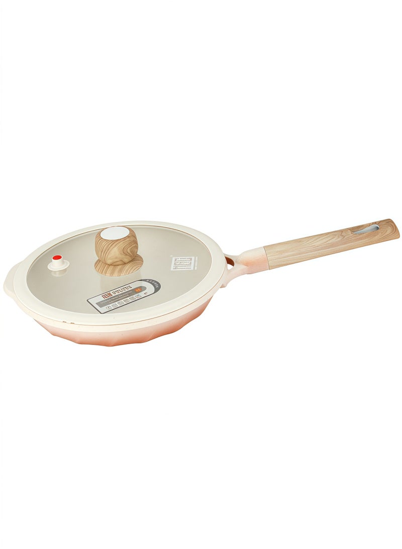 MGC Frying Pan 30CM Aluminium Non-Stick Fry Pan with Glass Lid – Deep Saute Pan for Gas Hob Cooking, Durable Granite Coating, Ergonomic Cool-Touch Handle, Ideal for Frying, Sautéing & Stir-Frying – Orange 30cm - Image 4
