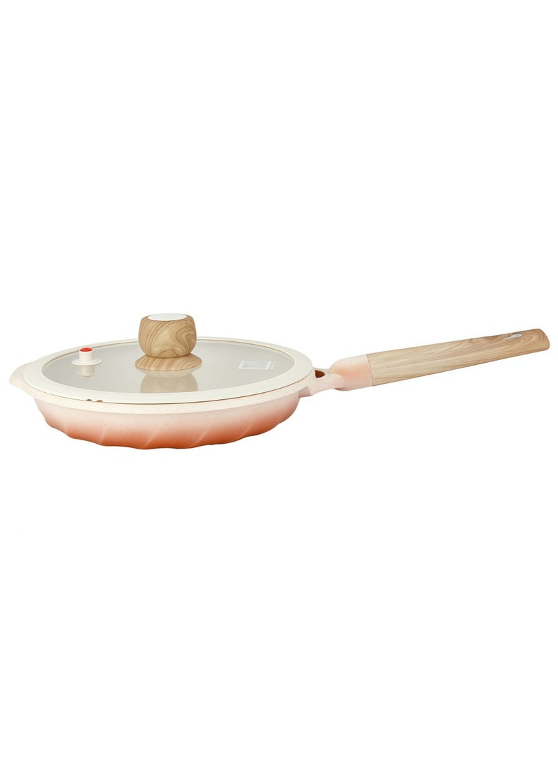 MGC Frying Pan 30CM Aluminium Non-Stick Fry Pan with Glass Lid – Deep Saute Pan for Gas Hob Cooking, Durable Granite Coating, Ergonomic Cool-Touch Handle, Ideal for Frying, Sautéing & Stir-Frying – Orange 30cm - Image 5