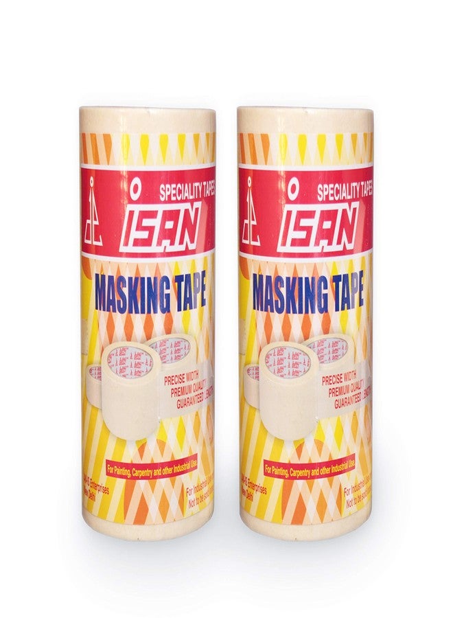 ISAN شريط لاصق ورقي ISAN®، أبيض، قابل للكتابة، 144 مم (6 بوصات تقريبًا) × 20 مترًا (قطعتان) - Image 1