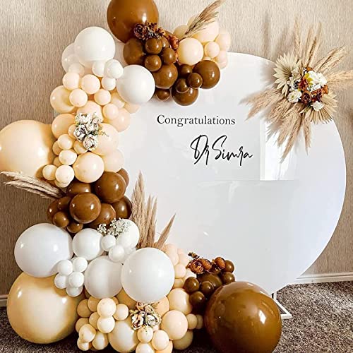 LAZYBEEE 124pcs Balloon Arch Garland Kit Pastel Brown Nude White Balloon for Party Baby Shower Birthday Wedding Decorations Bear Safari Woodland Party Supplies - Image 3