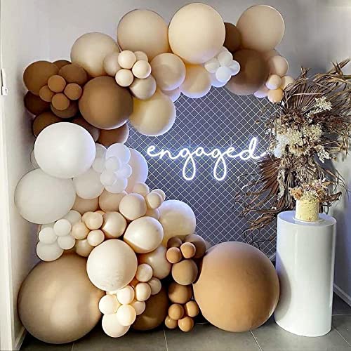 LAZYBEEE 124pcs Balloon Arch Garland Kit Pastel Brown Nude White Balloon for Party Baby Shower Birthday Wedding Decorations Bear Safari Woodland Party Supplies - Image 5