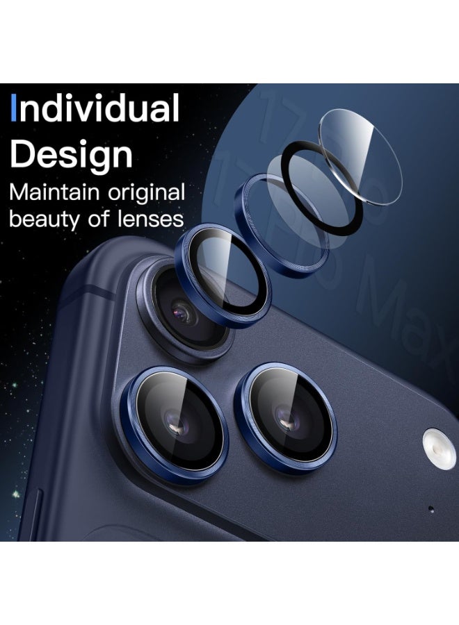 لاكوز واقي عدسة الكاميرا Lacoz لهاتف iPhone 18 Pro Max - زجاج شفاف عالي الدقة ومقاوم للخدش مع حماية كاملة لبروز الكاميرا - لون أزرق - Image 4