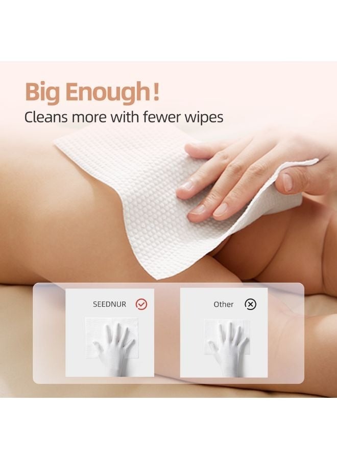 Seednur Softer & Gentle Baby Water Wipes, Suitable for Sensitive Skin, Fragrance Free Pack of 2 (80 Sheets/Bag) - Image 3