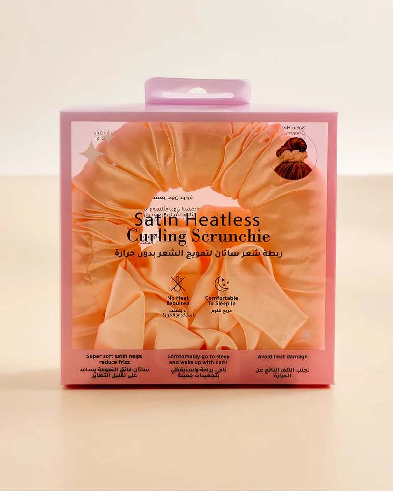 Redtag Yellow Satin Heatless Curler Scrunchie