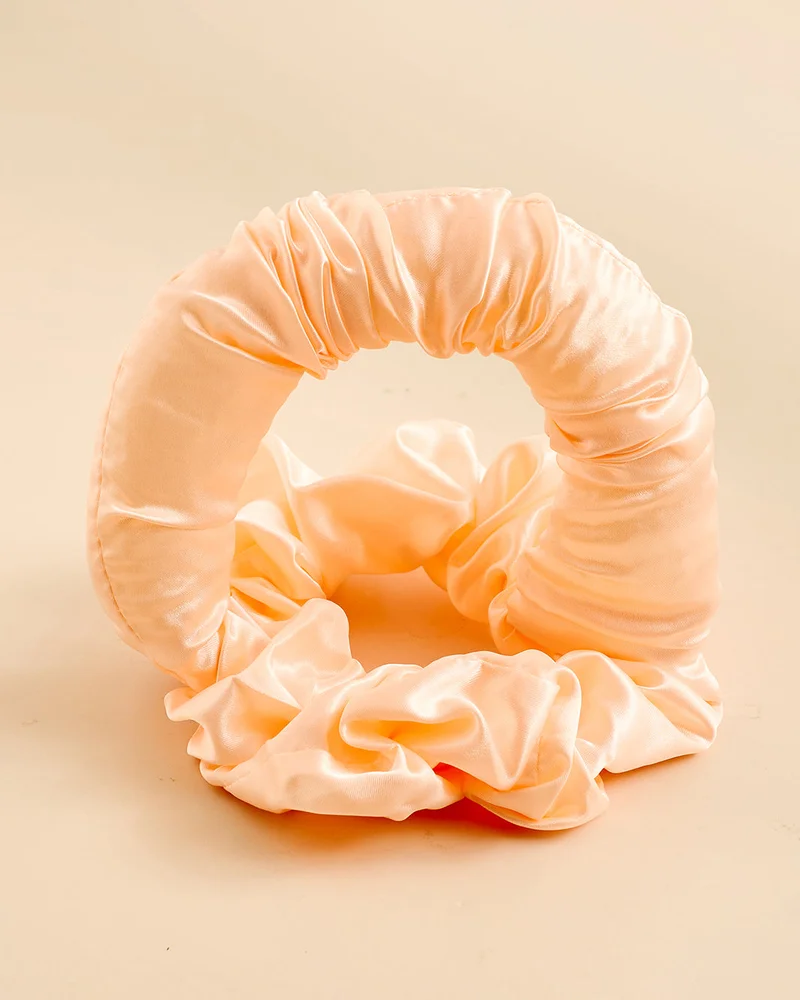 Redtag Yellow Satin Heatless Curler Scrunchie