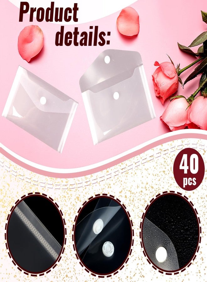 Vmiapxo 40 Pack Stamp and Die Storage Pockets, Reusable Small Plastic Envelopes Waterproof Sticker Organizer Receipt Holder Photo Storage Folders (4" x 6") - Image 3