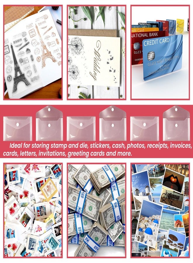 Vmiapxo 40 Pack Stamp and Die Storage Pockets, Reusable Small Plastic Envelopes Waterproof Sticker Organizer Receipt Holder Photo Storage Folders (4" x 6") - Image 4