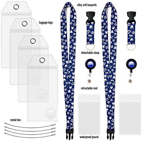 Cruise On Carnival Cruise Luggage Tag Holders (4 Pack) & Lanyards (2 Pack), Large, Clear & Waterproof, Cruise Essentials 2025-2026 for Ship Cards & Baggage – Durable Travel Accessories (Blue) - Image 2