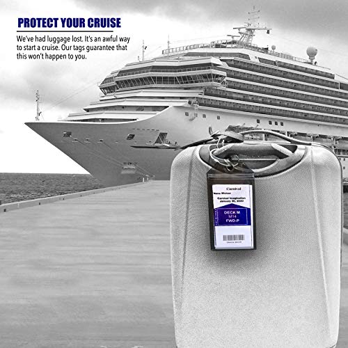Cruise On Carnival Cruise Luggage Tag Holders (4 Pack) & Lanyards (2 Pack), Large, Clear & Waterproof, Cruise Essentials 2025-2026 for Ship Cards & Baggage – Durable Travel Accessories (Blue) - Image 4