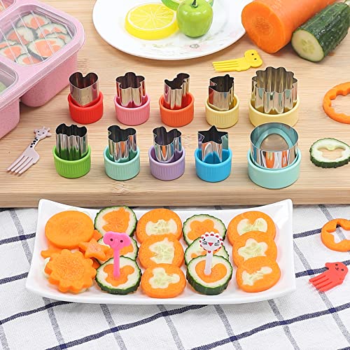 BakingWorld Sandwich Cutter and Sealer Set,14 Pcs Sandwich Maker Bread Cutters DIY Cookie Cutters Fruit Vegetable Cutter Shapes for Kids Boys & Girls Bento Lunch Box with 16 pcs Animal Food Picks - Image 4