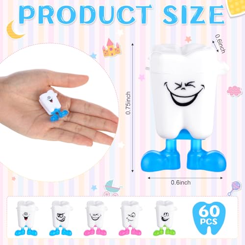 Chuangdi 60 Pcs Teeth Storage Box Lovely Baby Milk Tooth Organizer Container Teeth Saver Save Box Case Gift for Kids Lost Teeth Child Keepsake ChildrenExpression - Image 3