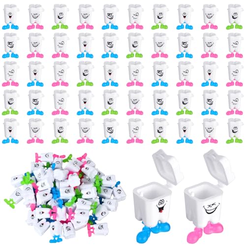 Chuangdi 60 Pcs Teeth Storage Box Lovely Baby Milk Tooth Organizer Container Teeth Saver Save Box Case Gift for Kids Lost Teeth Child Keepsake ChildrenExpression - Image 1
