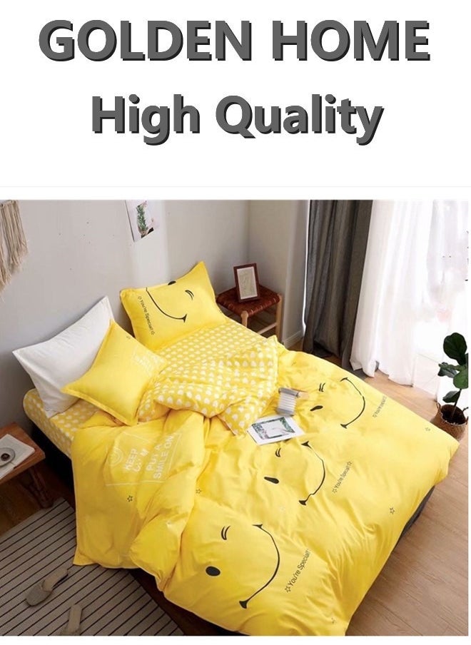 GOLDEN HOME 6 Piece King/Queen/Single size, striped pattern duvet cover set. set includes 1 Comforter Cover, 1 Fitted Bedsheet, 4 Pillowcases  - Image 1