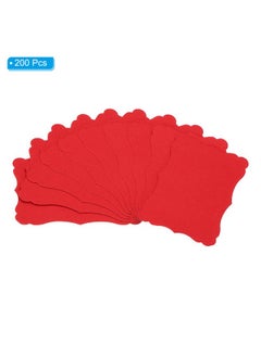 PATIKIL 3.7"X2.4" Blank Paper Business Cards, 200 Pack Small Index Flash Cards Words Message Note Card Mini Paper Tags Lace For Diy Gift, Red  - Image 3