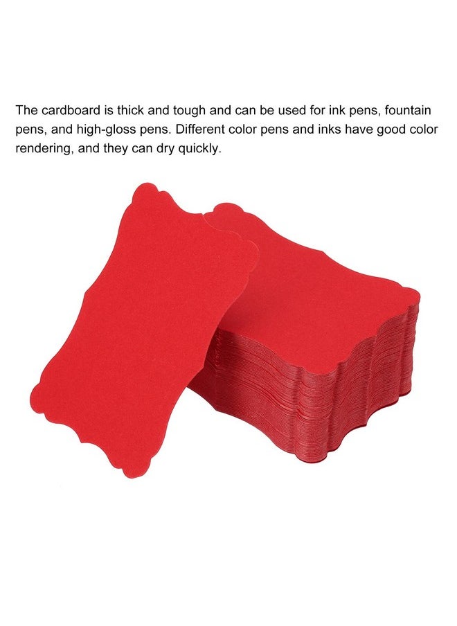 PATIKIL 3.7"X2.4" Blank Paper Business Cards, 200 Pack Small Index Flash Cards Words Message Note Card Mini Paper Tags Lace For Diy Gift, Red  - Image 4