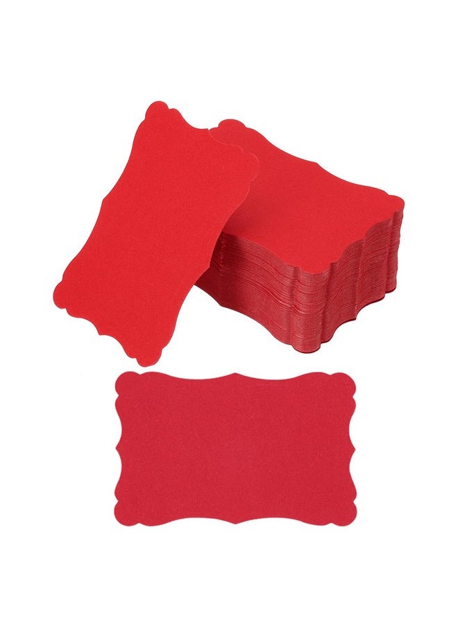 PATIKIL 3.7"X2.4" Blank Paper Business Cards, 200 Pack Small Index Flash Cards Words Message Note Card Mini Paper Tags Lace For Diy Gift, Red  - Image 1