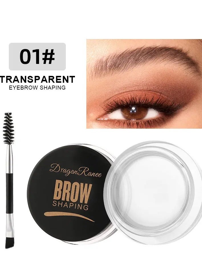 Dragon Ranee Wild Brow Cream Pomade - Long-lasting Smudge Proof Eyebrow Styling - Flawless Finish Wax with Intense Color (#01 Transparent)  - Image 1