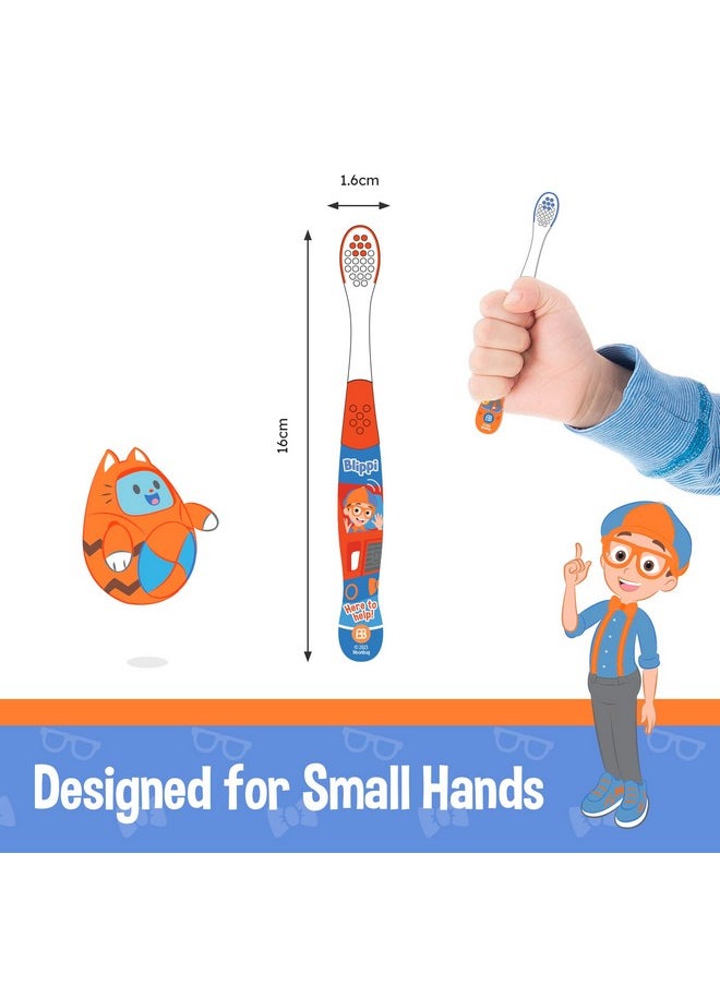 Brush Buddies - Blippi Kids Toothbrushes, Manual Toothbrushes For Kids, Toothbrush For Toddlers 2-4 Years, Blippi Childrens Toothbrush, Soft Toothbrushes, 6Pk - Image 1