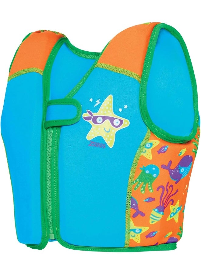 Zoggs Super Star Swim Sure Jacket for Kids 2 to 3 Years | Fixed Buoyancy Learn to Swim Aid with Zip Front and Safety Cover | 100 Percent Polyester | 15-18kg Weight Range | 465526-SSEU2-3 - Image 1