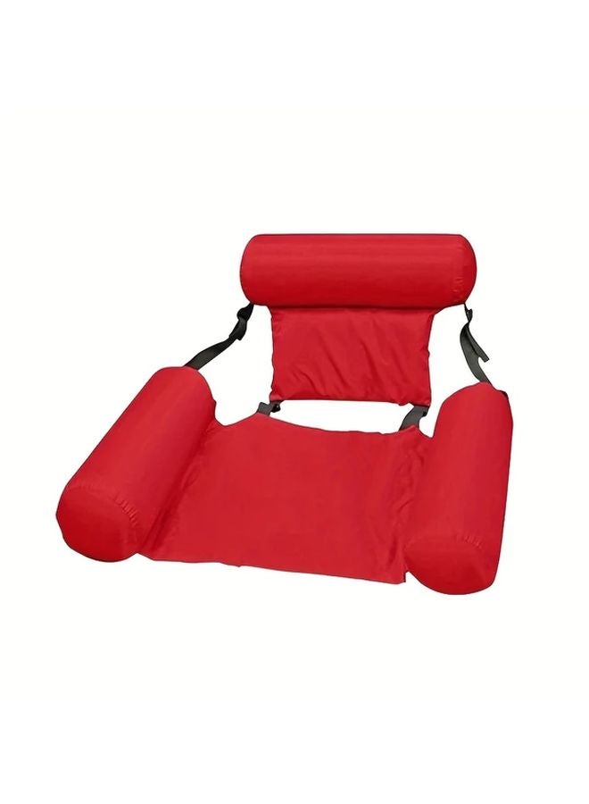 Foldable Inflatable Water Chair Pure Rose Red Portable for Adults Summer Fun - Image 1
