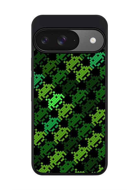 For Google Pixel 9 Case,Slim fit Camera Protection, Shockproof Thin Phone cover - Invader Matrix