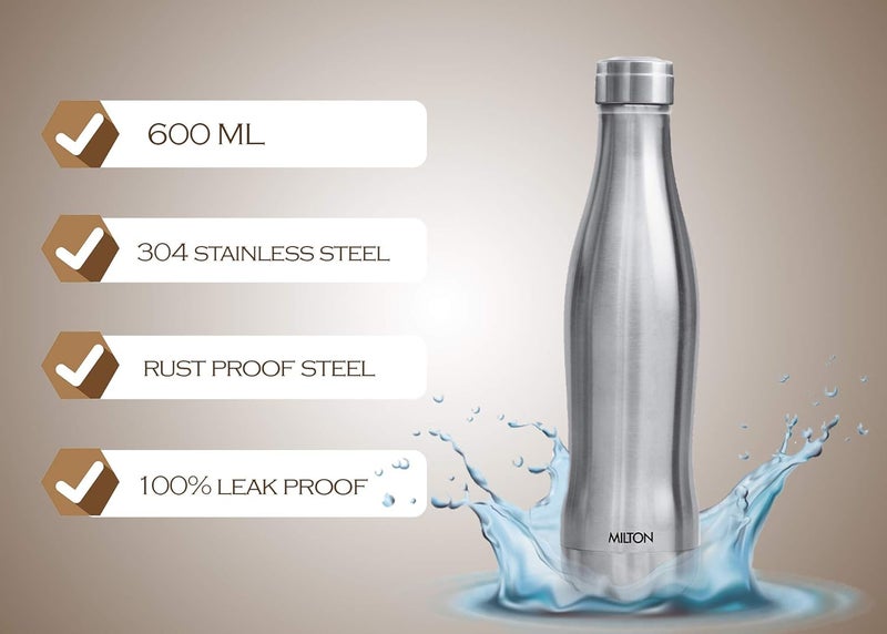 Milton MILTON Duke 750 Thermosteel Hot & Cold Water Bottle, 620 ml, Silver - Image 4