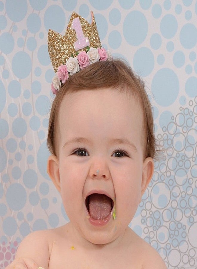 Golden Swallow First Birthday Crown Baby Girl Flower Tiara Headband Party Hat Hairband - Image 2