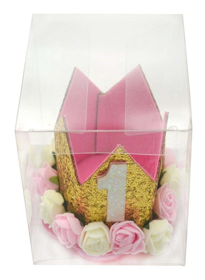 Golden Swallow First Birthday Crown Baby Girl Flower Tiara Headband Party Hat Hairband - Image 3