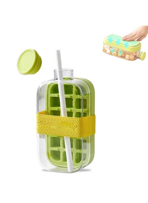 2 in 1 Creative Water Bottle Ice Cube Cube Tray - Make ice and store water in one, unlock a new experience of cold drinks!  Suitable for home refrigerator, car refrigeration, fitness hydration, etc.  (800ML)