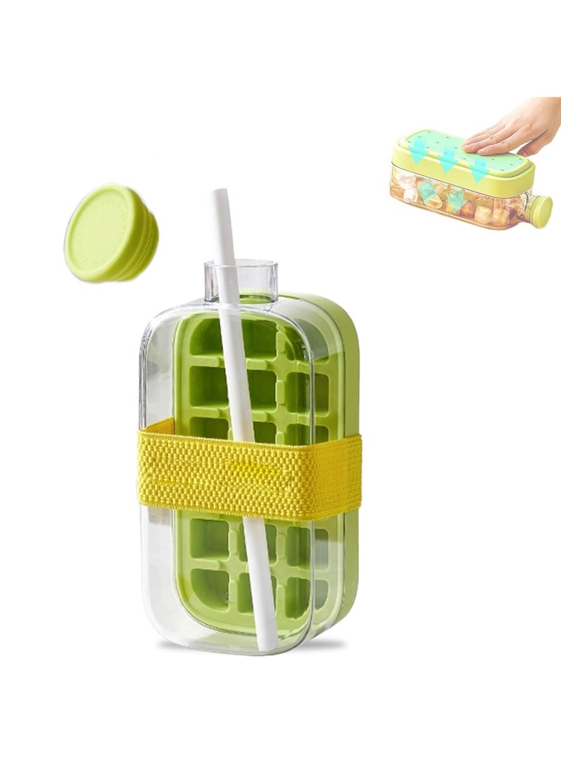 2 in 1 Creative Water Bottle Ice Cube Cube Tray - Make ice and store water in one, unlock a new experience of cold drinks!  Suitable for home refrigerator, car refrigeration, fitness hydration, etc.  (800ML)