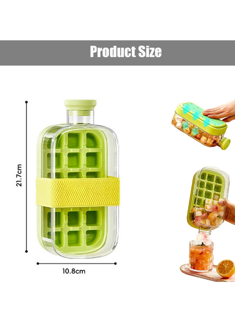 2 in 1 Creative Water Bottle Ice Cube Cube Tray - Make ice and store water in one, unlock a new experience of cold drinks!  Suitable for home refrigerator, car refrigeration, fitness hydration, etc.  (800ML)