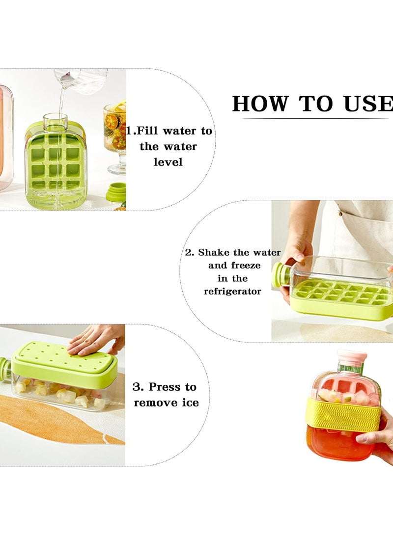 2 in 1 Creative Water Bottle Ice Cube Cube Tray - Make ice and store water in one, unlock a new experience of cold drinks!  Suitable for home refrigerator, car refrigeration, fitness hydration, etc.  (800ML)
