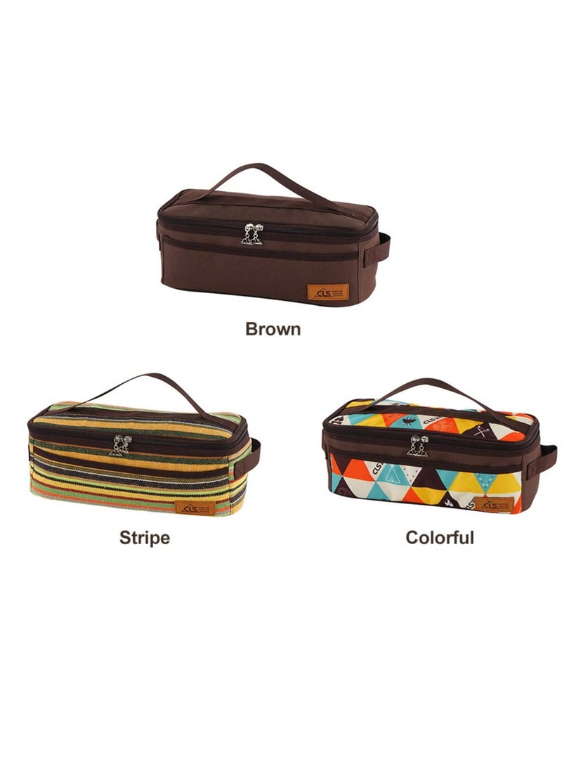 Excefore Camping Travel Cooking Utensils Organizer Travel Bag with Net Pockets, Portable Pouch for BBQ Camp Cookware Kitchen Kit,13x5.1x4.9inch, Oxford Cloth, Nylon, Metal - Image 5