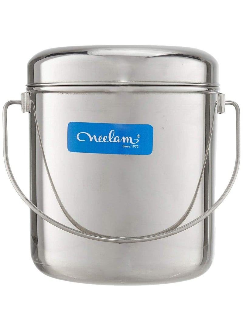 Neelam Stainless Steel 22 22G RDD Milk Pot, 13800 ml, Silver - Image 4