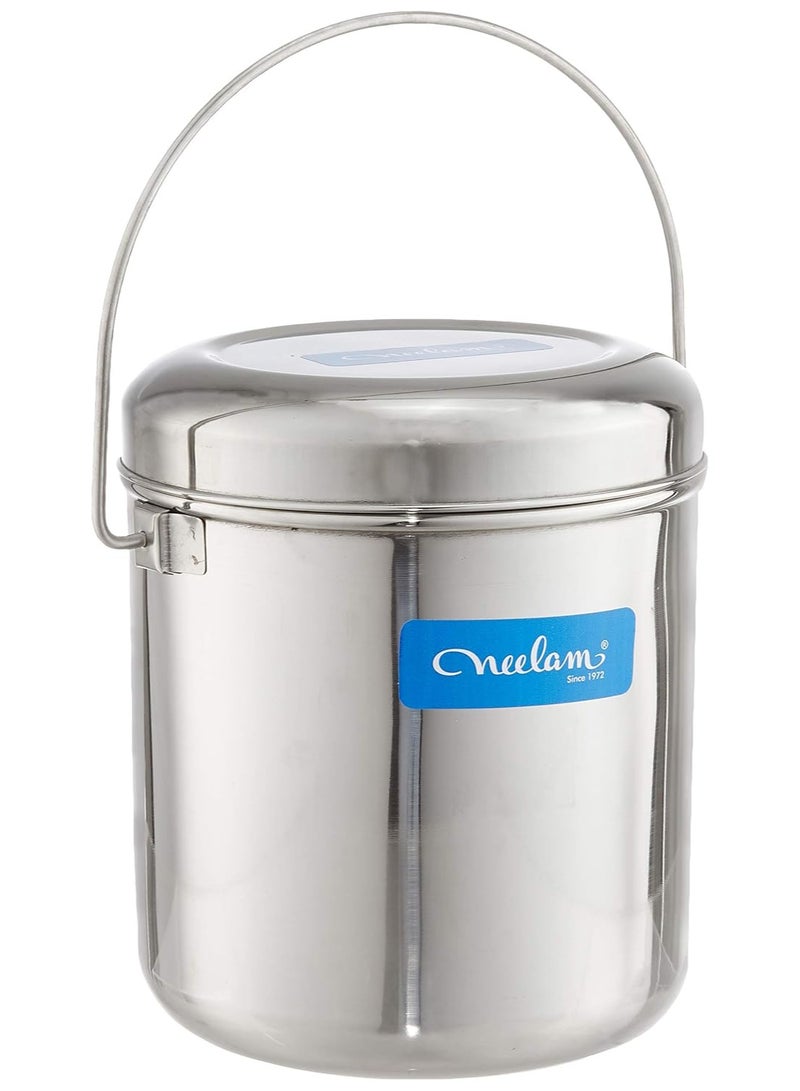Neelam Stainless Steel 22 22G RDD Milk Pot, 13800 ml, Silver - Image 1