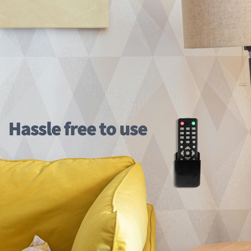 Aecsze 2 PCS Remote Control Holders Wall Mount, Self Adhesive TV Air Conditioner Remote Control Holder, Wall Mount Storage Box Organizer Wall Pen Holder Storage for Home Office School (Black, 2) - Image 5