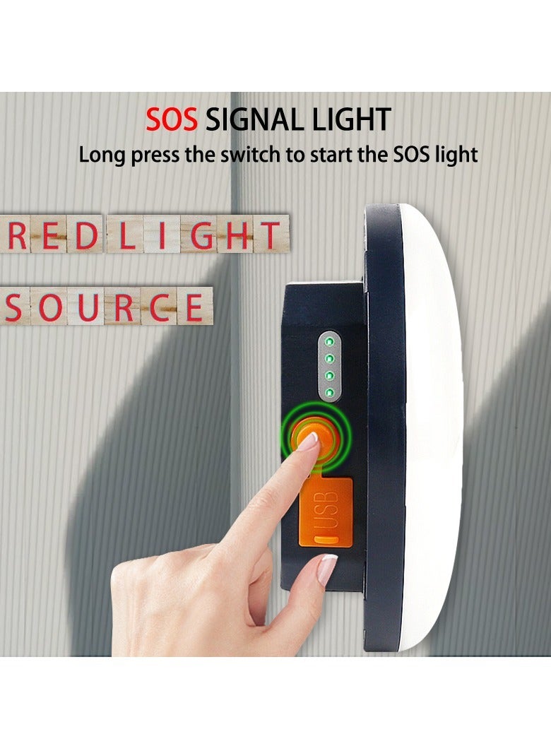 ضوء التخييم، فانوس التخييم LED المحمول في الهواء الطلق، مصباح خيمة مقاوم للماء قابل لإعادة الشحن مع ثلاثة أوضاع، مصباح لمبة تخييم متعدد الأغراض للداخل والخارج، (MOS 14 حجم كبير أخضر، ضوء دافئ) - Image 3