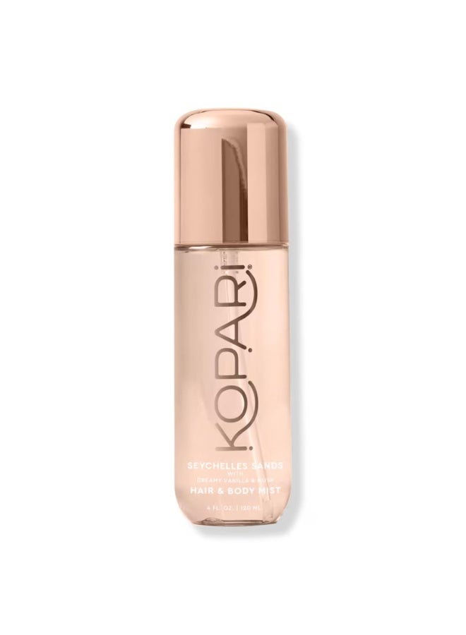 Kopari Kopari Hair & Body Mist Seychelles Sands, Long-Lasting Creamy Vanilla & Musk Scent, Seductive Warm Fragrance, Toasted Vanilla, 4 oz - Image 1