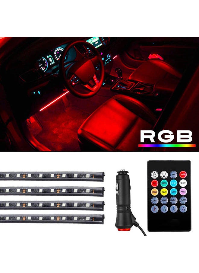 أوكسبيم - مصابيح شريط LED للسيارة من Auxbeam مع جهاز تحكم عن بعد، مجموعات إضاءة نيون سيارات RGB مجموعة إضاءة داخلية (4 قطع 36 LED) - Image 1
