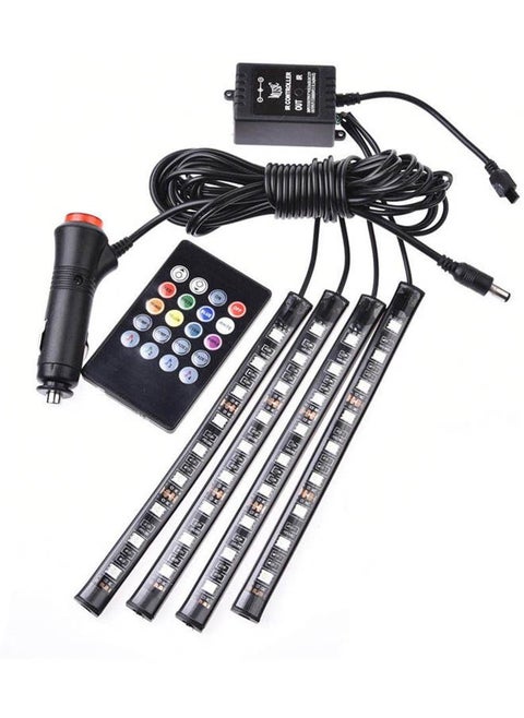 مصابيح شريط LED للسيارة من Auxbeam مع جهاز تحكم عن بعد، مجموعات إضاءة نيون سيارات RGB مجموعة إضاءة داخلية (4 قطع 36 LED)