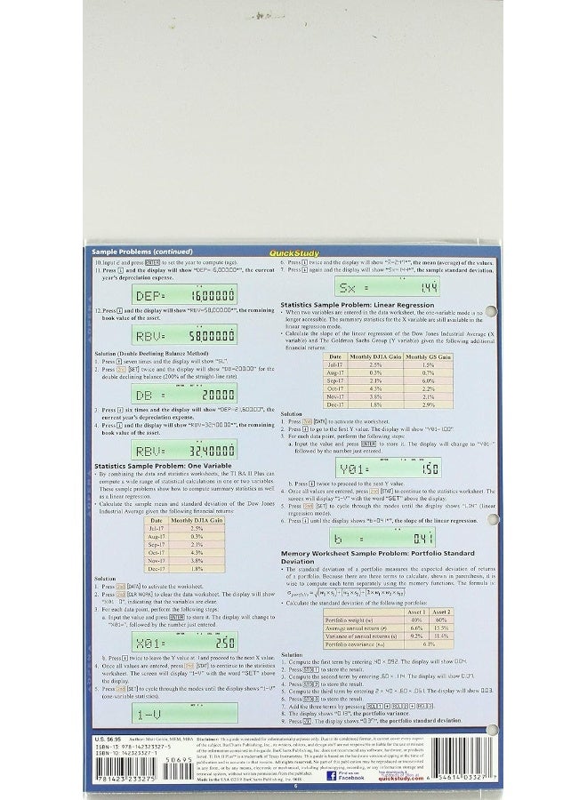 Ti Ba II Plus Calculator: A Quickstudy Laminated Reference Guide - Image 2
