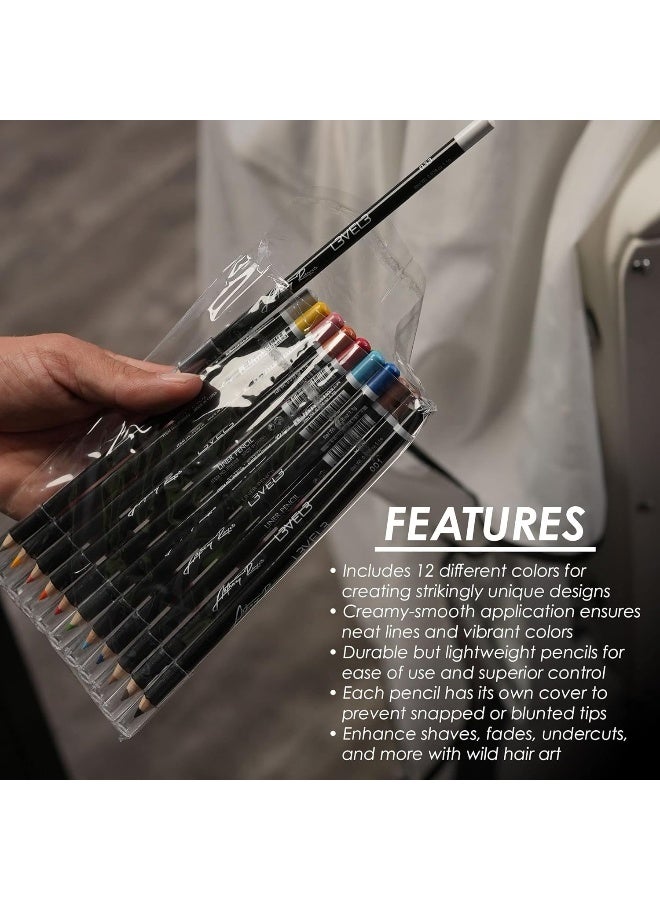 L3 Level 3 Color Liner Pencils - Hair Tattoo, Hairline Outliner and Design Pen - Professional Barber Engraving and Portrait Lining Pencil, Black - Image 2