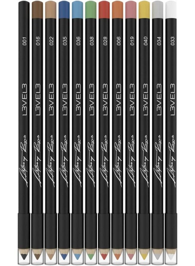 L3 Level 3 Color Liner Pencils - Hair Tattoo, Hairline Outliner and Design Pen - Professional Barber Engraving and Portrait Lining Pencil, Black - Image 1