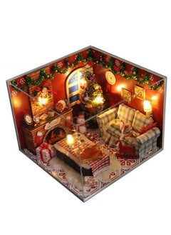 Flever Flever Dollhouse Miniature DIY House Kit Creative Room with Furniture and Glass Cover for Romantic Artwork Gift(Dreamlink of Christmas)  - Image 1
